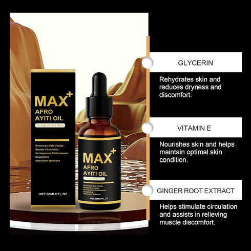 STAZA 30ml Mens Massage Oil with Ginger Extract, Moisturizing Nourishing Skin Oil for Daily Relaxation & Comfort Care