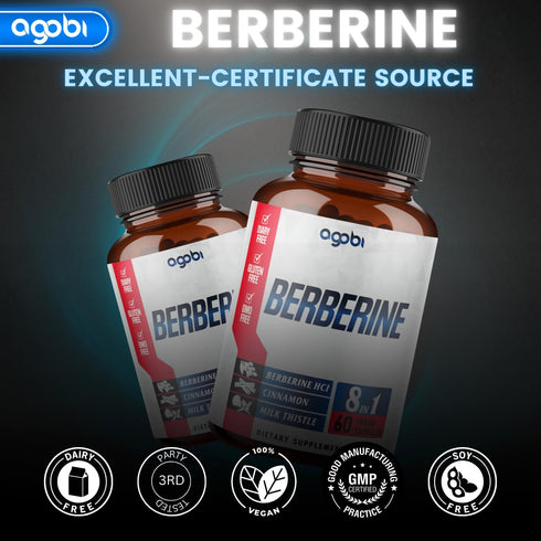 Berberine Supplement with Ceylon, Milk Thistle, Turmeric, Elderberry & More - 60 Counts for Immune, Cardiovascular &