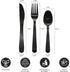 Party Essentials Individually Wrapped Black Plastic Cutlery Packets/Heavy Duty Silverware Kits, Fork/Spoon/Knife, 50 Sets by Party Essentials