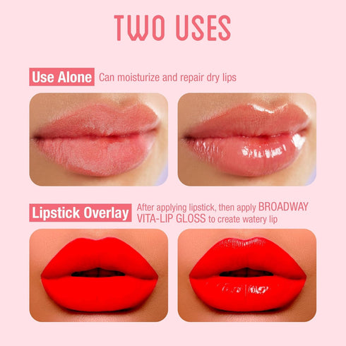 Ruby Kisses Broadway Vita-Lip Clear Lip Gloss, 12 Pack with Rosehip Oil, Ultra-Hydrating Formula, High-Shine Non-Sticky