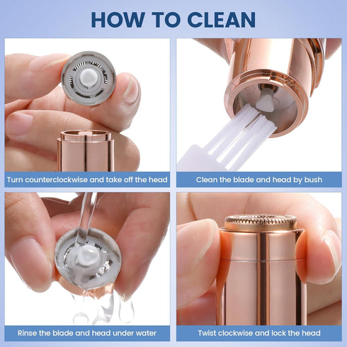 Mini Electric Facial Hair Remover for Women, USB Rechargeable Razor for Lips, Chin, Armpit, and Peach Fuzz