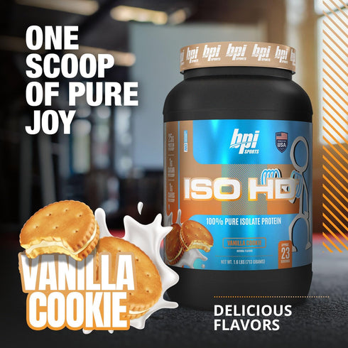 BPI Sports Iso Hd - 100% Whey Protein Isolates - Vanilla Cookie - Muscle Growth, Recovery, Weight Loss