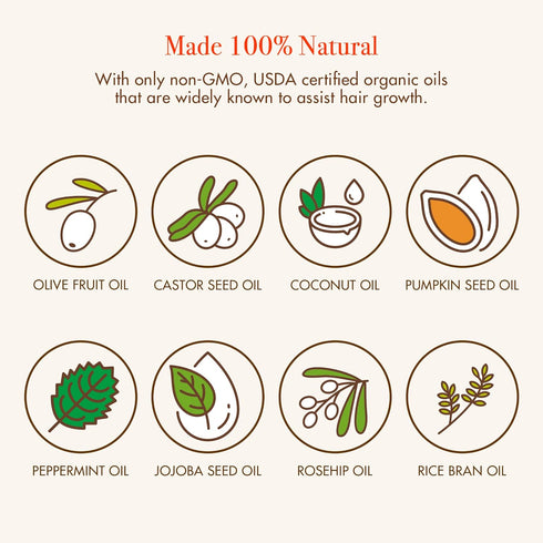 RED by Kiss Hair Growth Oil, Growth MD Scalp & Hair Strengthening Oil, 100% Natural Ingredients, USDA Organic