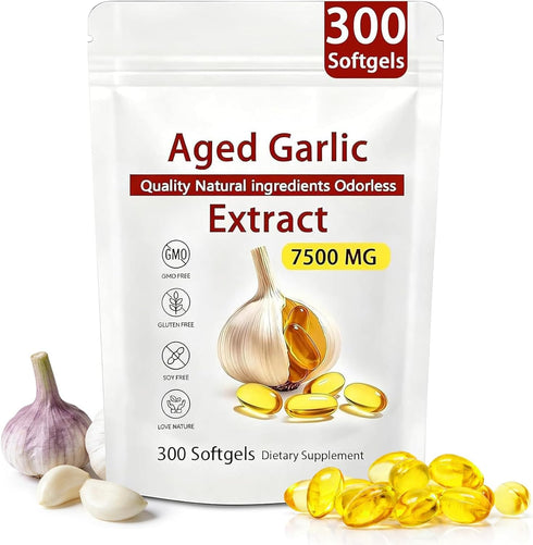 HENGRUNXIN Aged Garlic Extract - 7500mg Odorless Per Servings, Potent Antioxidant Supplement, Immune