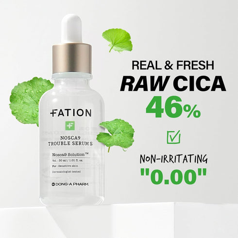 NOSCA9 Trouble Serum S | Hydrating Cica Kbeauty Serum with Centella Asiatica, Panthenol & Apple Extract (1.01 Fl Oz)