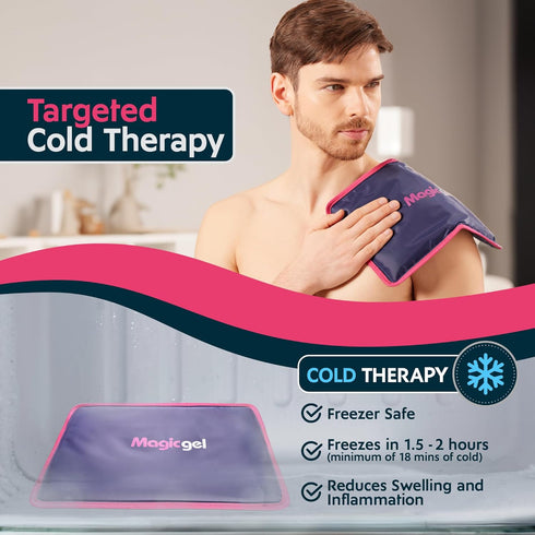 Magic Gel Premium Ice Packs - 2 Pack, Reusable Gel Ice Packs for Icing Injuries, Cold Compress for Reducing Swelling