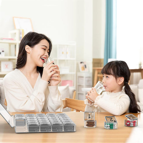 Monthly Pill Organizer, 30 Day Pill Box, Easy to Open Large Compartments, Portable Case for Travel, Medicine Organizer