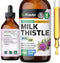 Organic Milk Thistle Liquid Extract 4 fl. Oz. - Silymarin Tincture for Liver Detox Drops, Liver Supplement
