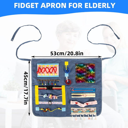 JDVBDNK Fidget Apron for Elderly, Dementia Fidget Toys, Sensory Blanket for Dementia Patients or Alzheimer's