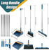 3Pcs Floor Sweeping Set, Broom and Dustpan Set for Home, 180°Rotating 2023 Indoor Broom, Foldable Stand Dustpan and Broom Combo, with Comb Teeth, for Kitchen Office Home Floor (Blue)