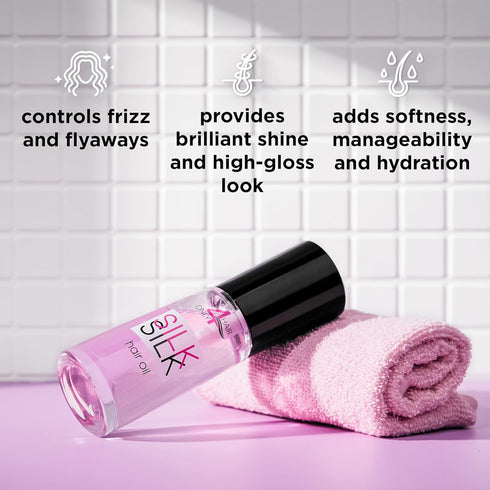Silk Hair Oil for Dry Damaged Hair - Anti Frizz Control Serum with Jojoba, Argan & Almond Oils for All Hair Types