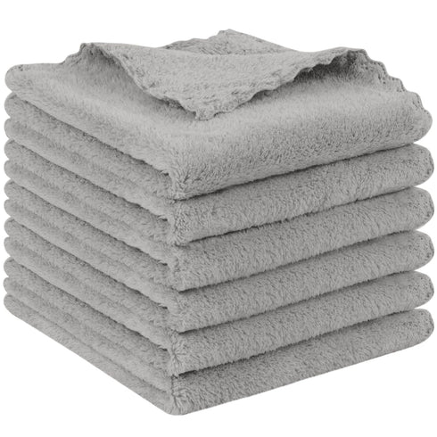 SUNLAND Microfiber Face Cloth, Reusable Makeup Remover Facial Cleansing Towel, 12inchx12inch, 6 Pack Grey