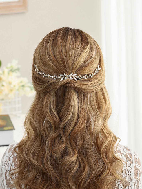 Unicra Bridal Hair Combs Wedding Crystal Headpieces Accessories for Brides (Gold).