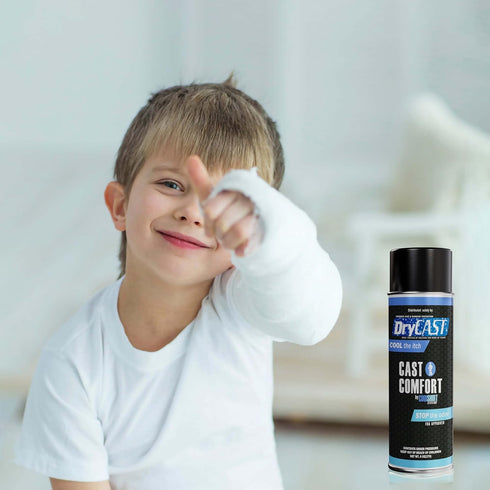 Cast Comfort Itching and Odor Relief Spray, Cools and Relieves Itchy Cast, Blue