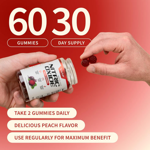 Gummies 60 Gummies (30 1 Snap Supplements Nitric Oxide Beet Root Supplement with Organic Beets - Energy & Circulation