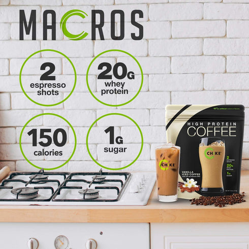 Chike Vanilla High Protein Iced Coffee - 20g Protein, 2 Shots Espresso, Keto Friendly, 14 Servings