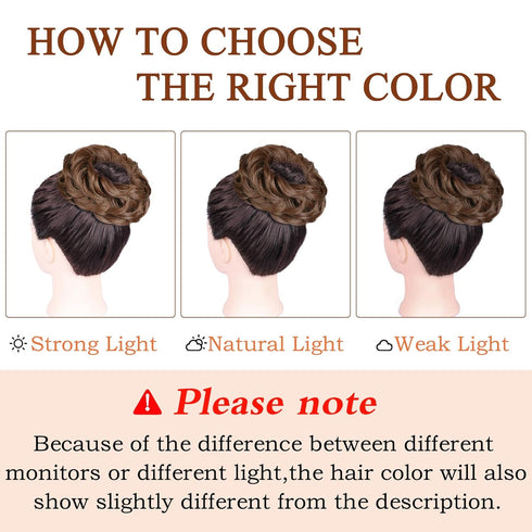 MORICA Messy Hair Bun Hair Scrunchies Extension, Curly Wavy Synthetic Chignon Hairpieces for Women