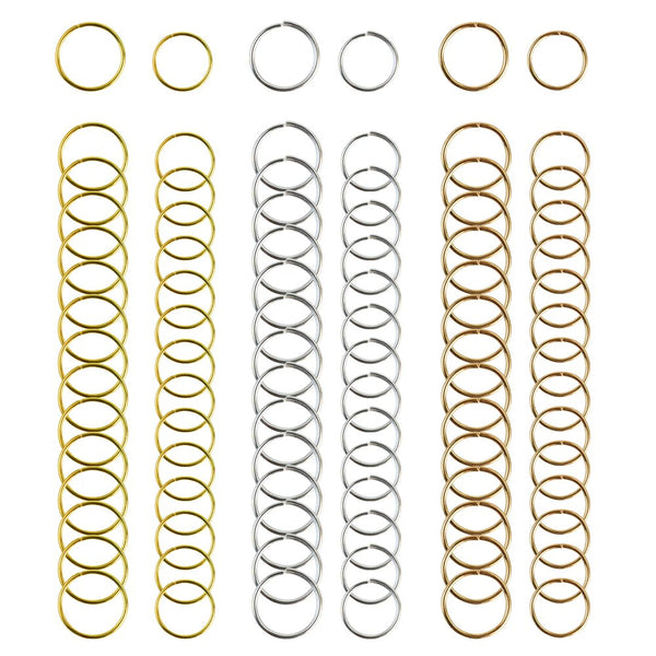 Nydotd 180 Pieces Hair Rings - Braid Rings, Loop Clips, and Hoops - 3 Colors, 2 Sizes for Women's Fashion Hair
