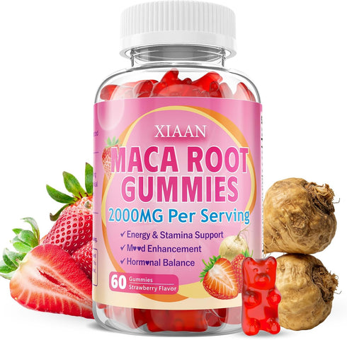 Maca Root Gummies for Women & Men, Organic Maca Root Supplement with