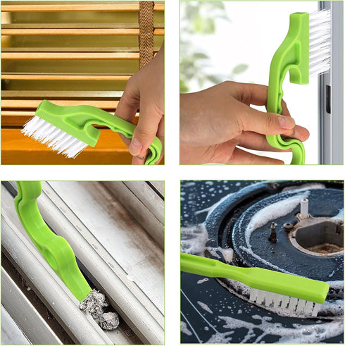 LeeLoon 8 Pack Grout Cleaner Brush, Hand-held Groove Gap Cleaning Tools Tile Joint Scrub Brush to Deep Clean, Household