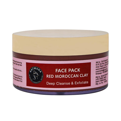 Red Moroccan Clay Face Pack, Natural Skincare for Healthier Complexion, Skin Firming, 250 Grams