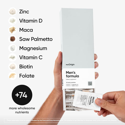 Multivitamin for Men - Full-Spectrum Supplement with Zinc, Vitamin D, C, B12, Maca, Biotin, 30 Day Supply