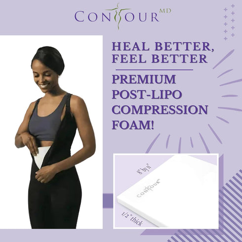 ContourMD Medical Grade Post Lipo Foam Compression Sheets, 3-Sheet Set for Surgery Recovery after Liposuction