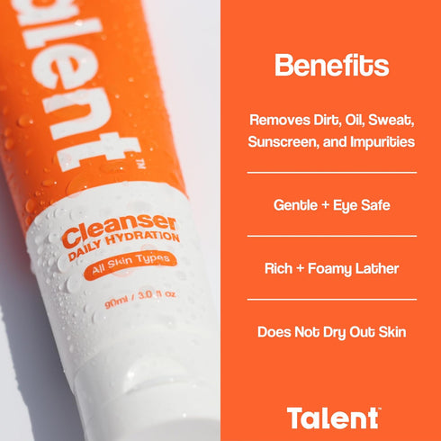TALENT Men’s Daily Hydration Cleanser - Fragrance-Free Face Wash for Sensitive Skin (3.0 fl oz)