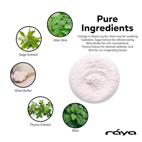 Raya Mint Soufflé Facial Cleanser - 4 oz - Face Wash for Sensitive Skin and Oil Skin