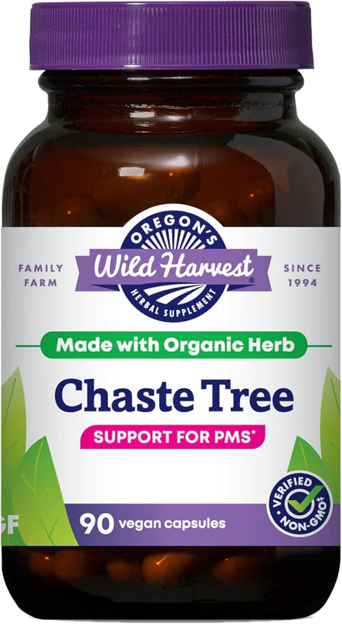 Oregon's Wild Harvest Non-GMO Chaste Tree Capsules, Organic Herbal Supplements, 90 Count
