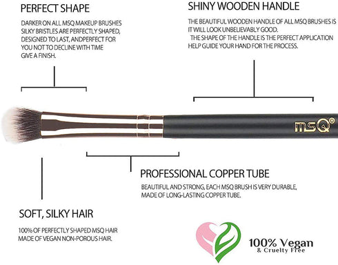 MSQ Eye Brush Set, Rose Gold 6pcs Eyeshadow Set, Eyebrow Brush Makeup Brushes for Eyeshadow, Eyebrow, Eyeliner