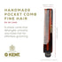 Kent NU22 Handmade Fine Tooth Pocket Comb for Men, Women, Kids - Hair Straightener for Grooming, Beard, Mustache, Made