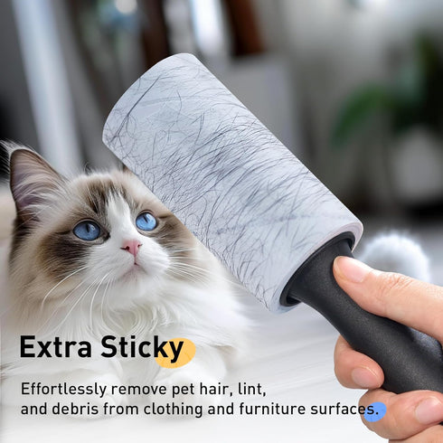 Lint Rollers for Pet Hair - Extra Sticky, 220 Sheets Lint Roller with 1 Handle and 2 Refills for Couch, Clothes