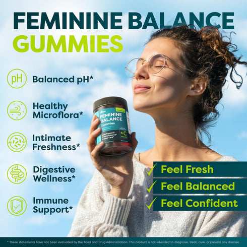 MONSET Gummies 60ct Feminine Balance for Women Vaginal Probiotics for Women pH Balance & Odor Control Prebiotics