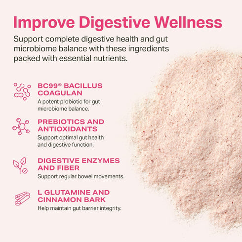 Proper, The Pinks Digestion and Bloat Relief. Drink Mix with Gut Health Probiotics, Prebiotics, Beet Root & Enzymes