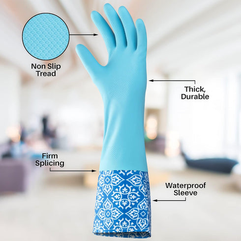 DecorRack Household Cleaning Gloves - Reusable Medium-Sized Multi-Purpose Gloves, 1 Pack Random, 4 Pack Assortment