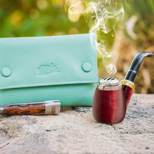 Mr. Brog Full Bent Smoking Tobacco Pipe - Model No: 21 Old Army Mahogany - Hand Made Pear Wood Roots