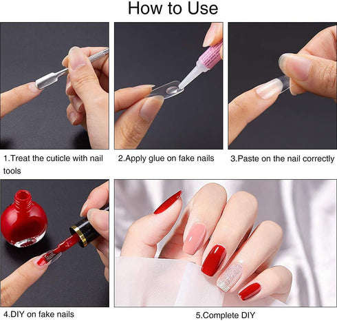 MAGIC ARMOR Nail Glue for Acrylic Nails, Long Lasting Nail Adhesive Glue for Press On Nails, 0.07oz (50 Pcs)