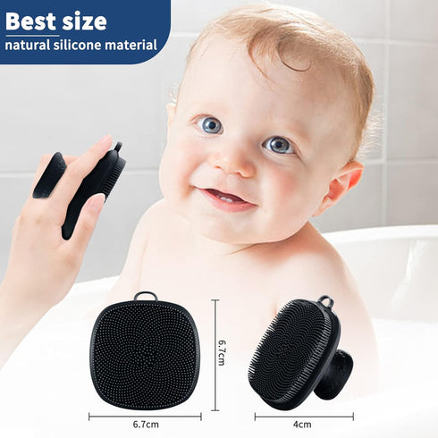 VWMYQ Face Scrubber, Silicone Face Wash Brush, Manual Waterproof Cleansing Skin Care Brush for Exfoliating, Black