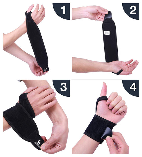 Wrist Support Brace for Sports Exercise Training, Neoprene Hand Protector with Thumb Loops for Both Hands