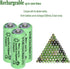 8 Packs Ni-MH 2/3AAA 1.2V 300mAh Rechargeable Batteries Button Top 3A (Not AAA Size Batteries)