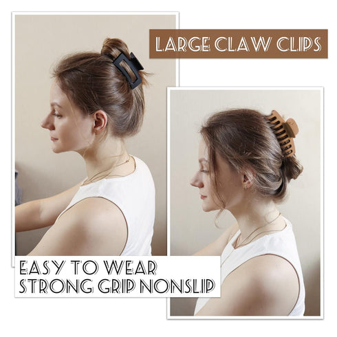 Vsiopy 6pcs Medium Large Matte Square Claw Hair Clips for Women, Versatile Styling for Thick & Thin Hair