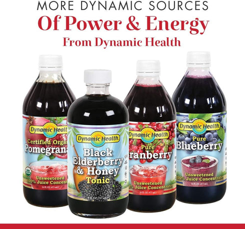 Dynamic Health 100% Pure Black Cherry Juice Concentrate, No Additives, 8 Fl oz, Antioxidant Support