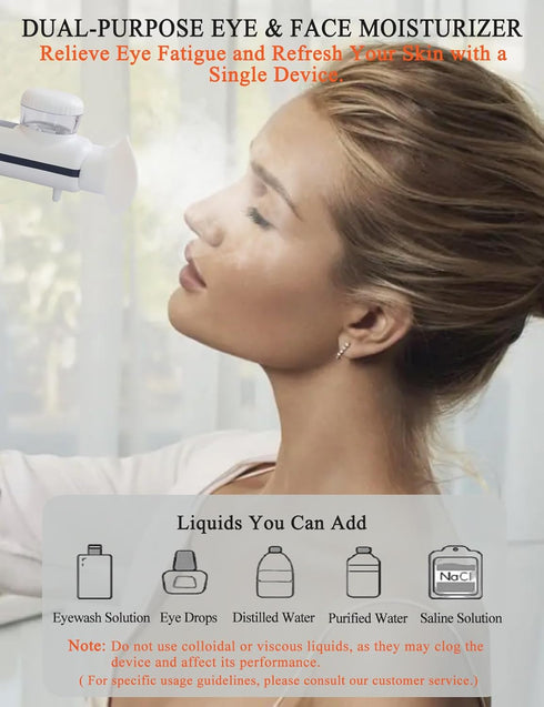 Heated USB Nano Eye Moisturizer & Soother - Portable Drops Steamer for Dry Eye, Rechargeable Electric Mist Sprayer