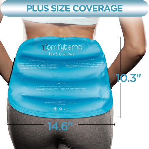 Comfytemp Large Reusable Ice Packs for Injuries - Gel Ice Bag for Back Pain Relief, Cold Pack Wrap for Lower Back,