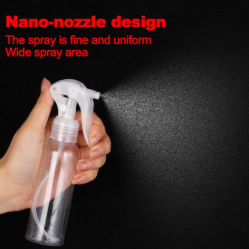Jeffdad 2 Pack Plastic Spray Bottles, 3.5oz Clear Refillable Container for Water, Essential Oils, Cleaning Solutions