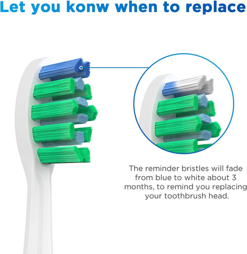 Replacement Brush Heads for Waterpik Sensonic Complete Care Toothbrush, Compact White, 10 Count with Covers