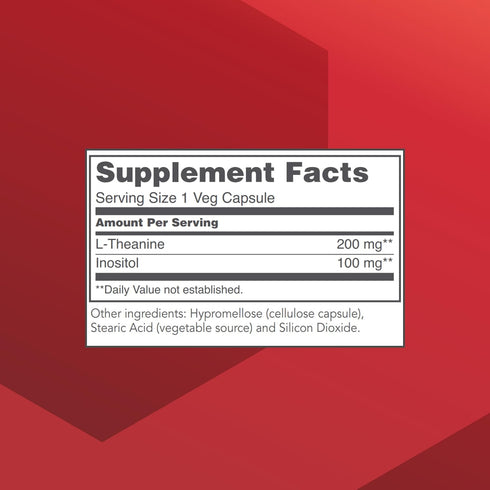 PROTOCOL FOR LIFE BALANCE L-Theanine 200mg, Normal Stress Relief, Non-Drowsy, 60 Veg Caps