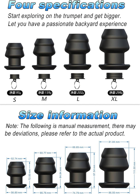 Large Hollow Silicone Butt Plug - Versatile Anal Dilator for Couples