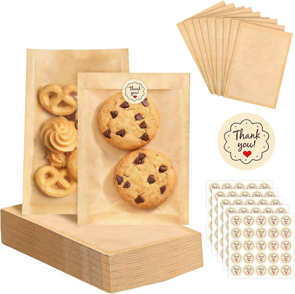 kuugude Bread Bags 120 Pack - 7.5 x 5.1 Inch Bakery Bags with